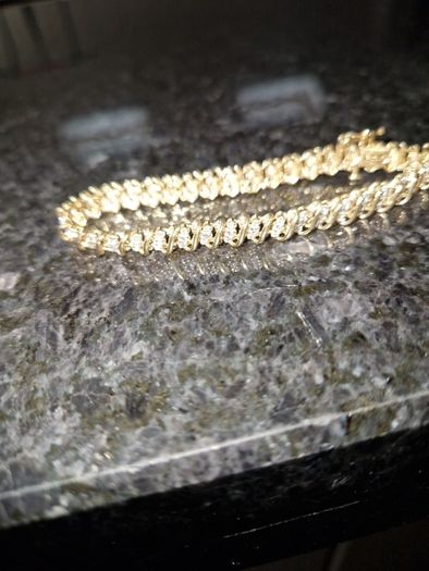 10k gold diamond tennis bracelet