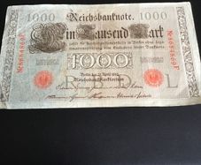 Very Rare 1910 German Banknote 1000 Mark