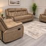 Westwood Grey & Biscuit Fabric Recliner Sofa Set Image 2