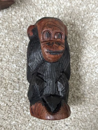 Wooden Hand Carved Three Wise Monkeys