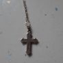 vintage sterling silver communion cross and chain Image 2