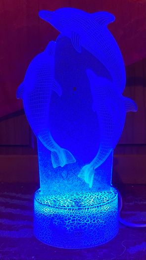 remote control 3D night light, various colours