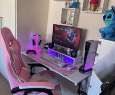 Gaming desk with monitor stand