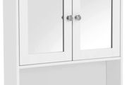 Double Mirror Doors Bathroom Cabinet, Wall Cabinet, Storage Cupboard, Wall-Mounted Storage Unit, Adjustable Height Shelves, 56 x 13 x 58 cm (FREE POSTAGE)