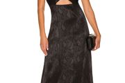 AFRM Revolve Black Snakeprint Cutout Midi Dress RRP 100E