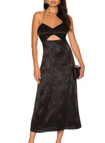 AFRM Revolve Black Snakeprint Cutout Midi Dress RRP 100E