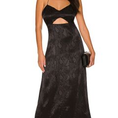 AFRM Revolve Black Snakeprint Cutout Midi Dress RRP 100E
