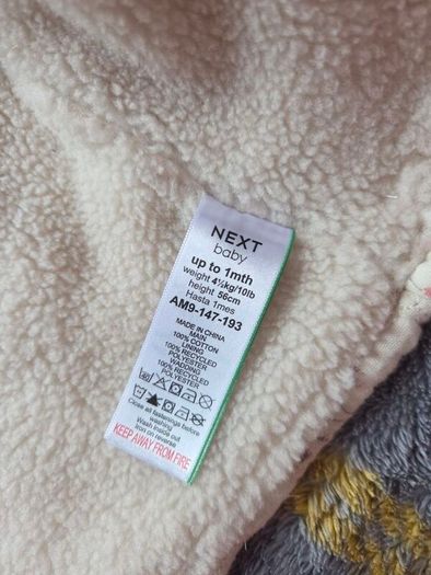 Upto1month, Bnwot Next Cream Floral Quilted Borg Fleece Hooded Jacket