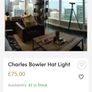 Black bowler hat ceiling light Image 2
