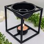 Aromatherapy diffuser for wax melts or essential oil. Solid Iron incense burner essential oil diffuser diffusers for home., Black Image 2