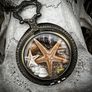 Boho Beach Seaside Starfish Brass Locket Pocket Watch  Necklace Vintage Antique Summer Image 2