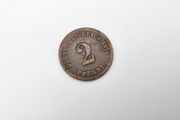 1877 German Empire 2 Pfennig Coin