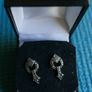 Vintage 925 Sterling Silver Marcasite Earrings Image 2