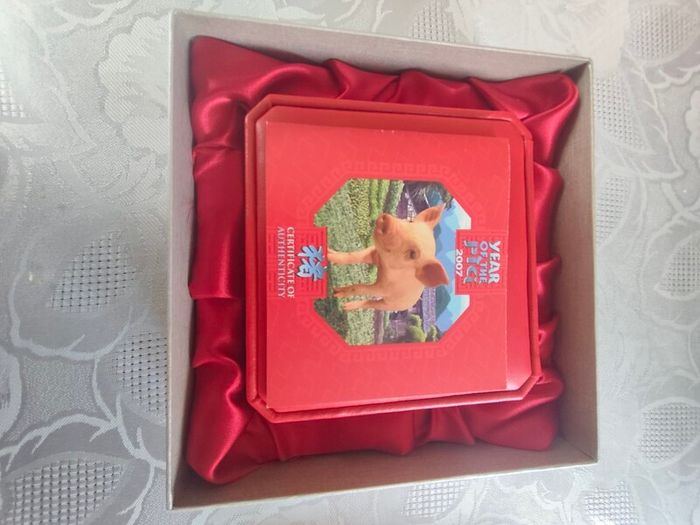 2007 Perth mint Year of the Pig 1oz silver coin 999 box+coa
