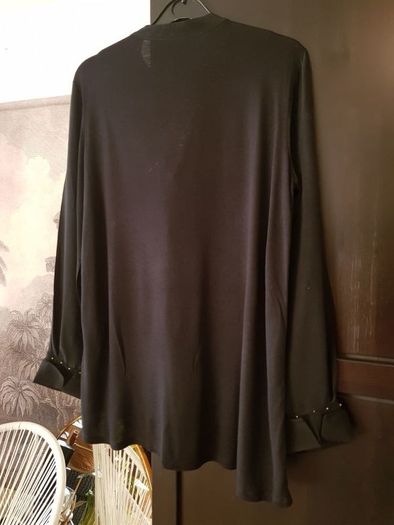 Massimo Dutti black blouse, shirt, top with ruffle, size S