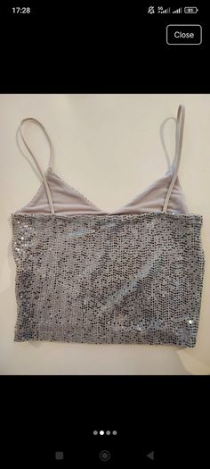 Stradivarius glitter silver top Party/ NYE/ Christmas party/ special events UK 8