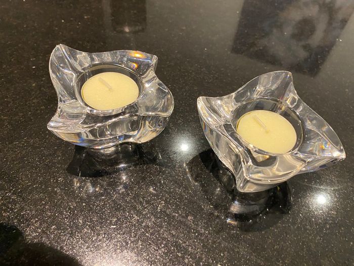 Villeroy and Boch wave  pair of candle holders