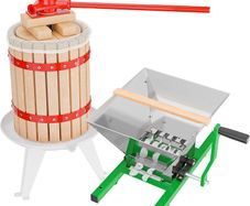 6L Fruit Press with Pulp Bag and 7L Fruit Mill Manual Apple Wine Cider Maker
