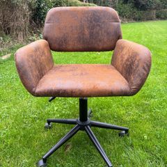 Vintage Style Faux Suede Office Chair