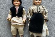 Collector Rare Pair of 50s USSR vintage dolls in Romanian Costumes