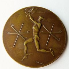 1925 Hermes antique Bronze German Transport Exhibition