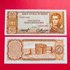 Bolivia. 50  Pesos. 1962. Pick  162a. ( Uncirculated )