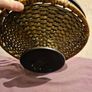 Vintage Wrought Iron and Woven Rattan Fruit Basket Image 3
