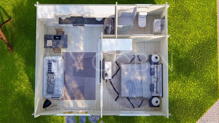 Log Cabin/ Log Home - One Bed Type A 5.9m x 5m - MyCabin.ie