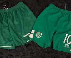 Republic of Ireland set of two player issue / match issue / match worn away shorts 1996 2016