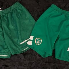 Republic of Ireland set of two player issue / match issue / match worn away shorts 1996 2016