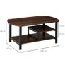 Industrial Coffee Table, Rectangular Sofa Table with Storage Shelves for Living Room, Bedroom, Office, Brown Image 3