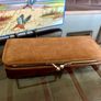Vintage Long Brown Suede Leather Kiss Lock Coin Purse or Small Clutch Wallet Image 6