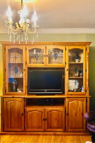 Crafted wooden large entertainment Center