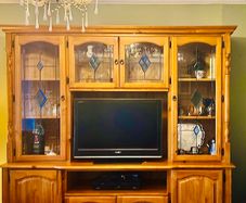 Crafted wooden large entertainment Center