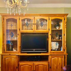 Crafted wooden large entertainment Center