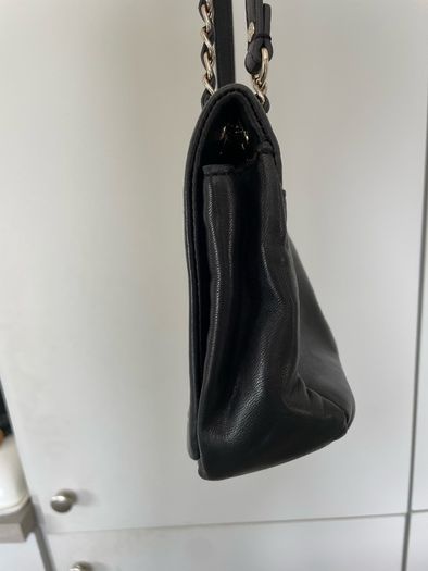 Dkny gold eyelet black leather bag