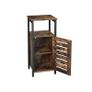 Cabinet Industrial Style Bedside Table Louvered Door Image 2