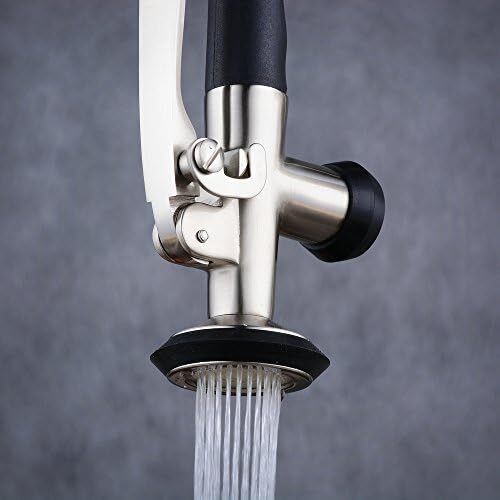 Professional Single Lever Chrome Spring Pre-Rinse Pull Out Sprayer Kitchen Taps, Commercial Deck Mounted Kitchen Pull Down Taps