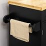 Kitchen trolley serving cart kitchen island, 1 spice rack, 1 towel rail, 109 cm x 40 cm x 89 cm, Black Image 2