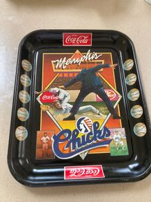Coca Cola Metal Tray Memphis Chicks Baseball