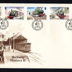 1985 Jersey Steam Locomotives Commemorative Stamps First Day Cover (FDC)