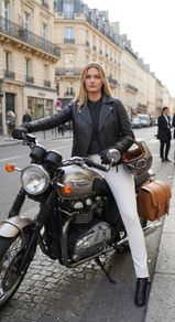 Karl Lagerfeld's Ikonik Odina Women's Biker Leather Jacket