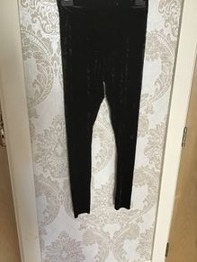 Black Velvet Leggings Size 12