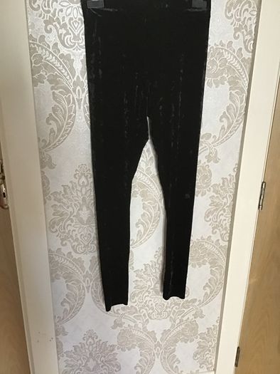 Black Velvet Leggings Size 12