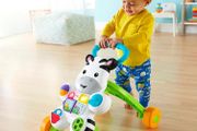 Learn with Me Zebra Walker First Steps Baby Walker Push Along Toy with Lights, Music, Baby Girl and Baby Boy Toys Hands-On Toddler Baby Push Along Walker UK English Version