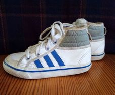 Adidas Honey Mid kids trainers blue white 10K 28