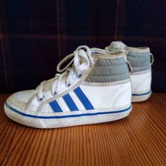 Adidas Honey Mid kids trainers blue white 10K 28