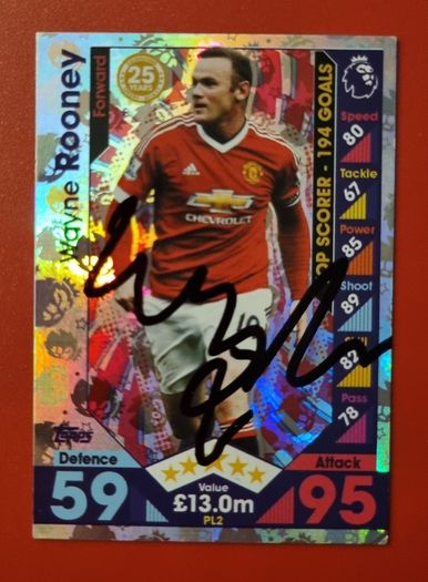 Signed Match Attax collector cards