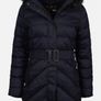 BARBOUR Charcoal Black Quilted Belted Jacket with Detachable  Luxurious Faux Fur Hood Sz 12 UK - Rrp 260 (New) Image 2