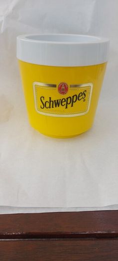 1980s Schweppes ice-bucket, unusual, hard to come by,used  condition, sold as seen, buyer collects or pays postage thank you,